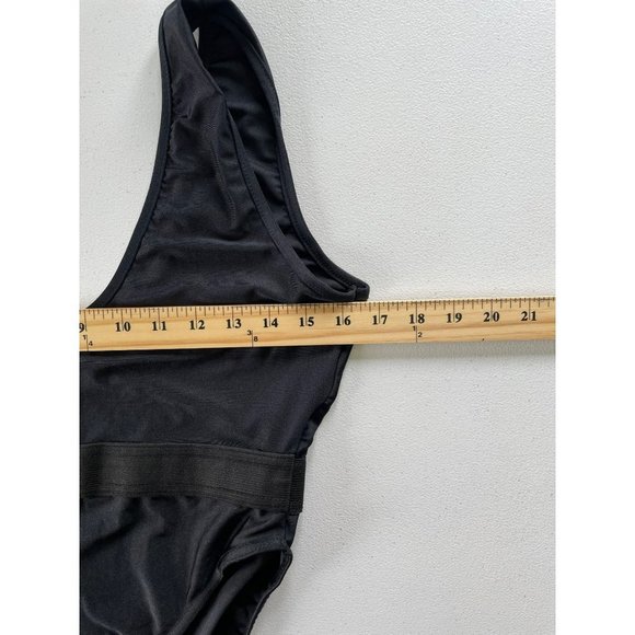 Pretty Little Thing Scoop Neck Body Suit Womens 10 Black High Leg - Picture 6 of 9